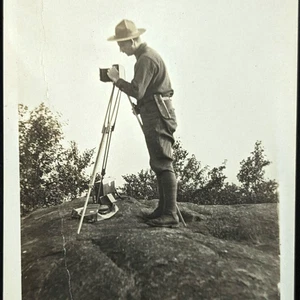 Antique RPPC Photographer Park Ranger On Mountain Occupational NY VT - Picture 1 of 4