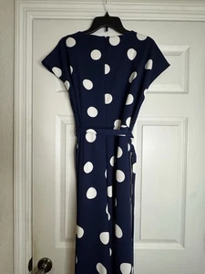 Karl Lagerfeld Gr. 14 ärmellos Strampler marine weiß gepunktet weites Bein Jumpsuit - Bild 1 von 6