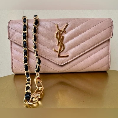 YSL BANDOLERA CLUTCH CADENA CARTERA ROSA! Foto 1 de 4