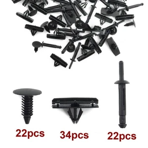 Clips Car Fastner Clips 1 Set/78pcs 8109006 Black Retainer Rivet Car Parts - Picture 1 of 14