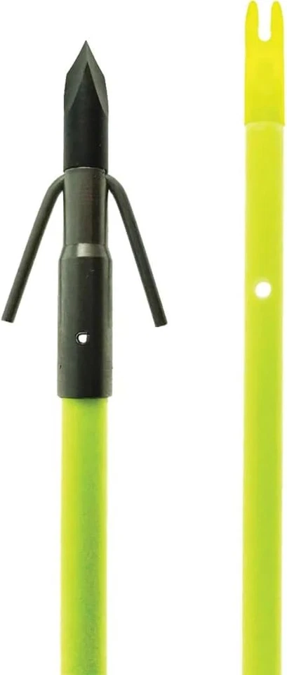 Flecha de pez de pesca con arco clásica de fibra de vidrio Muzzy con leva y punta de cocción, VERDE  Foto 1 de 1