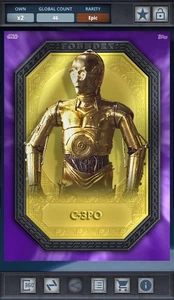 C-3PO - Gold Base Purple Epic - Star Wars Card Trader Foundry - Picture 1 of 1