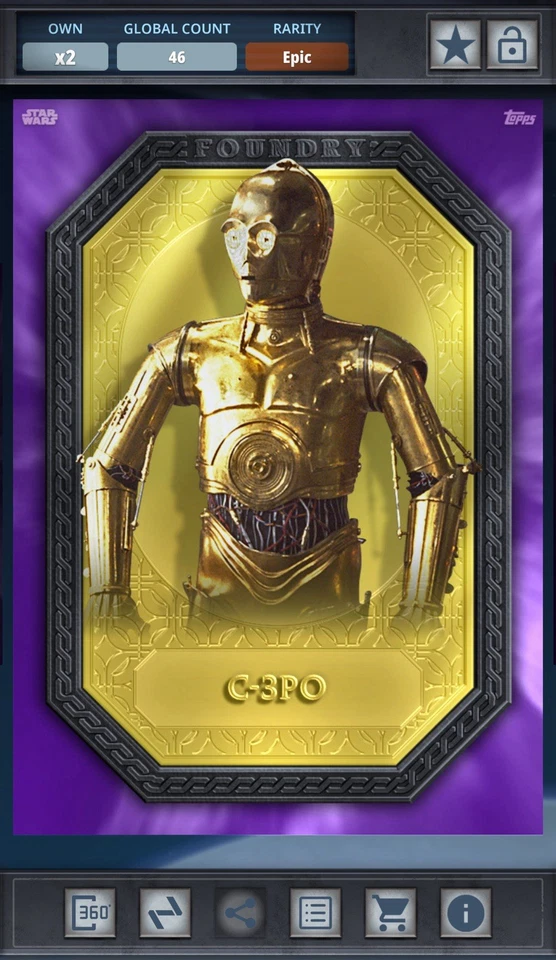 C-3PO - Gold Base Purple Epic - Star Wars Card Trader Foundry - Image 1 of 1
