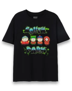 South Park Black Graffiti Logo Short Sleeved T-Shirt Mens - Picture 1 of 44