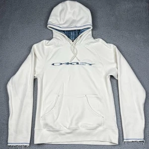 Vintage Y2K Oakley Hoodie Mens Large White Gorpcore Cyber Spell Out Software - Imagen 1 de 14