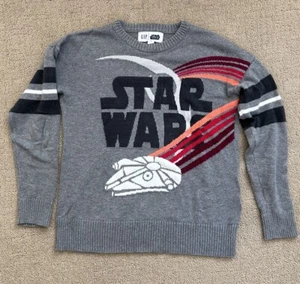Gap Kids Star Wars Sweater  ~ Milenium Falcon ~ Great Condition ~ Gray ~ M - Picture 1 of 4