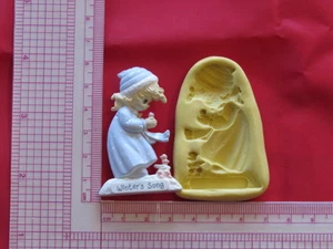 Baby Girl with birds Silicone Mold A884 Candy Chocolate Fondant Baby Shower - Picture 1 of 1