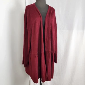 Catherines Damengröße 4X Pullover Cardigan Jacke vorne offen weinrot schimmernd - Bild 1 von 6