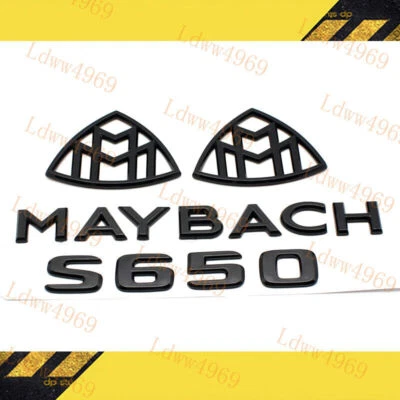 4 глянцевые черные наклейки с эмблемой багажника из пластика ABS для S-класса W222 Maybach S650 - Изображение 1 из 4