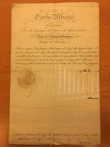 Attestato firmato da Carlo Alberto di Savoia - Imagen 1 de 1