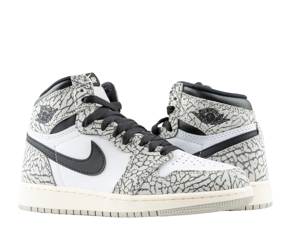 Nike Air Jordan 1 Retro High OG GS Big Kids Cement Basketball Shoes FD1437-052 - Image 1 of 1
