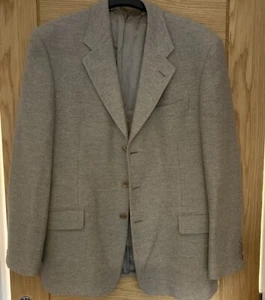 Marks & Spencer Italian Wool Cashmere Neutral Faun Mens Smart Blazer/jacket L - Picture 1 of 9