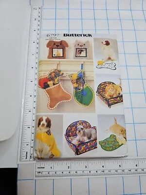 VTG Butterick Pattern 6797 Uncut Dog Cat Coat Bed Placemat Stocking Pillow - Image 1 of 4