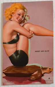 Earl Moran Mutoscope Hot'cha  Pinup Arcade Card ~ SWEET AND SLOW ~  NMMT