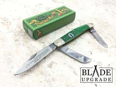 Rough Rider Stockman Stroke of Luck 绿色骨柄折叠口袋刀 1057 — 第 1/4 张图片