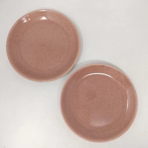 Vtg Laurel California Cerama Stoneware 7" Salad Plates Speckled Pink Set of 2 - Picture 1 of 6