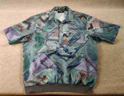 Vintage Fulton Street Shirt Works Men XLT Tall Abstract Art Banded Waist Bowling — 第 1/4 张图片