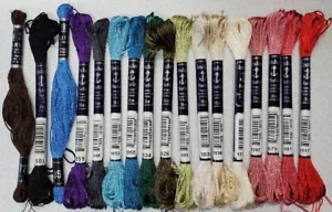 17 Anchor Marlitt Rayon Embroidery Floss Lot of 17 Different Colors - Picture 1 of 4