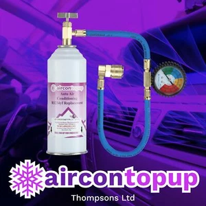 Car R1234yf AC Aircon Air Con Conditioning Topup Refill Regas Kit+ Hose&Gauge - Picture 1 of 9