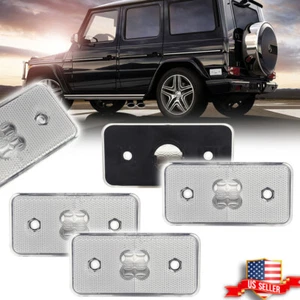 4PCS Front + Rear Clear Side Marker Light For 99-14 Benz W460 W463 G Wagon Class - Picture 1 of 9