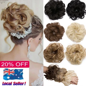 Curly Messy Bun Hair Piece Scrunchie Updo Cover Hair Extensions Thick Hairpiece - Picture 1 of 36
