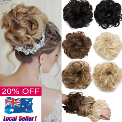 Curly Messy Bun Hair Piece Scrunchie Updo Cover Hair Extensions Thick Hairpiece - image 1 of 4