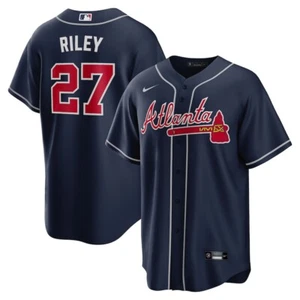 Atlanta Braves Austin Riley #27 Nike Navy Alternate 2025 Official MLB Jersey - Picture 1 of 3