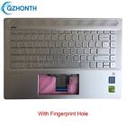 New Palmrest Top Case Backlit Keyboard Fingerprint Hole HP Pavilion 14-CE Series