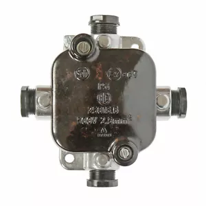 Abzweigdose Aluminium Bakelit antik Aufputz Verteiler Anschluss Klemmdose EOW - Bild 1 von 7