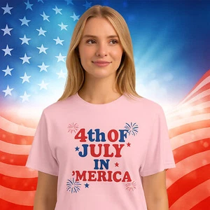 Camiseta Patriótica 4 de Julio Unisex Algodón Pesado, Camisa Día de la Independencia de Estados Unidos - Imagen 1 de 11