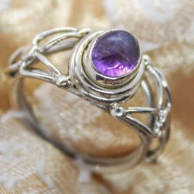 Amethyst Ring echt Silber 925 Silberring Damenring Größenauswahl 52-55 Lila  - Bild 1 von 3