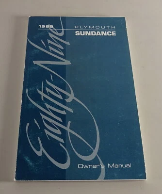 Manuale Del Proprietario / Libretto Plymouth Sundance Anno 1989 - Immagine 1 di 2