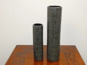Beautiful Black Cylinder Ceramic Vases - Picture 1 of 9