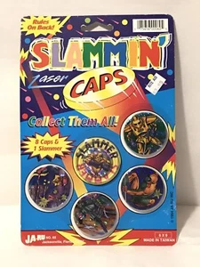 Laser Pogs SLAMMIN CAPS Ja-Ru 8 Caps 1 Slammer Set - Picture 1 of 3