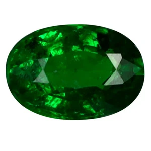 0,33k Augenöffnender ovaler Schnitt (5x3mm) unbeheizt grün Tsavorit Granat - Bild 1 von 1