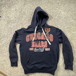Chicago Bears Hoodie Mens Medium Blue Long Sleeve Sweatshirt NFL Fleece Logo - Picture 1 of 8