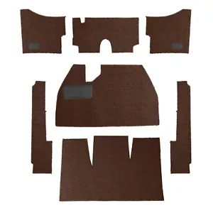 1958-1968 VW Beetle Sedan Front Brown Carpet w/o Footrest LOOP 7Pc Set - Picture 1 of 2