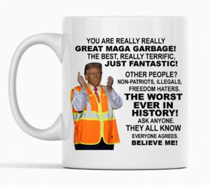 Donald Trump Maga Garbage Coffee Mug Funny Gift For 2024 Election Republican Cup - Picture 1 of 6