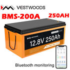 250Ah 12.8V 200A-Bms 3200Wh Lithium Battery Smart Bluetooth App Low Temp For Rv