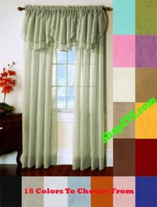 Elegance© 1 Piece Solid Sheer Window Curtain/Panel or Valance - Picture 1 of 54