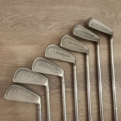 VINTAGE SPALDING EXECUTIVE GOLF IRON RH 3,4,5, 7-PW Fish Scales Missing 6 - Image 1 of 4