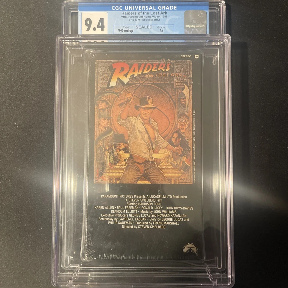 Indiana Jones Raiders of the Lost Ark VHS Sealed  CGC 9.4 A+🔥🔥🔥 - Image 1 of 3