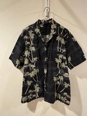 Camisa hawaiana abotonada Royal Creations XXL negra Palm Tree Islands para hombre Foto 1 de 3