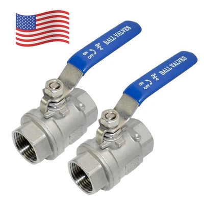 2Pack, 3/4 inch 3/4" Ball Valve,316 Stainless Steel Full Port,2-Piece, US stock