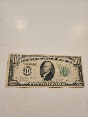1928 B $10 dollar Redeemable in Gold Federal Reserve Bank Note, Cleveland Ohio - Image 1 of 3
