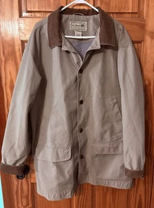 LL Bean Chaqueta Para Hombres XXL Bronceado Abrigo de Campo Chaqueta de Granero Pana Lona Algodón Forrado - Imagen 1 de 8