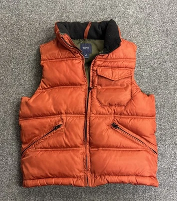 GAP Boys Small 6-7 Orange Full Zip Front Pockets Puffer Vest - Image 1 of 4