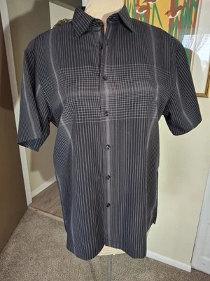 Alfani Button Down Shirt Size Large L Black And White Geometric  - Image 1 of 4