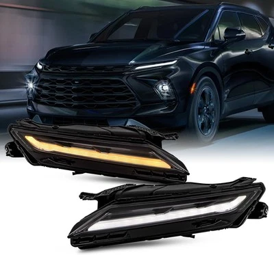 Luz de señal LED DRL superior para Chevy Blazer 2023-2025 estilo OE carcasa negra L+R Foto 1 de 4
