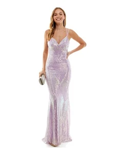 B DARLIN Womens Purple Lace-up Open Back Sleeveless Formal Dress Juniors 5\6 - Picture 1 of 3